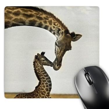 Imagem de 3dRose Mouse pad LLC 20,3 x 20,3 x 0,63 cm, Mamãe e Bebê girafa (mp_22238_1)