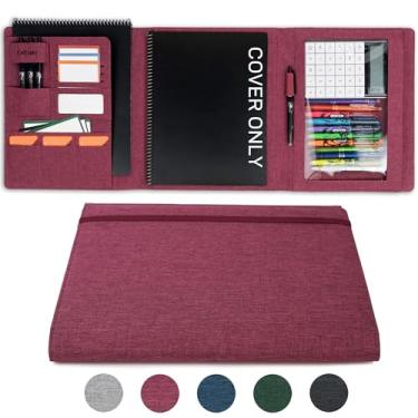 Imagem de Kaitiaki Capa de agenda resistente para caderno inteligente Rocketbook – Padfólio de tecido resistente à água, pasta de negócios com bolso para caneta com zíper, serve em tamanho carta de 21 x 28,