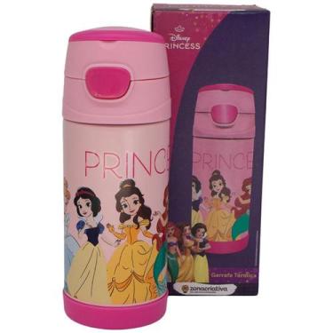 Imagem de Garrafa Térmica Princesas Aço Inox Bebida Água Suco Chá Infantil Menin