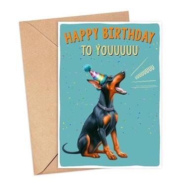 Imagem de Cartão Doberman Pinscher Dog - Cartão de aniversário para dono de cachorro - Cartão de aniversário engraçado Doberman Pinscher Dog - Presente para amantes de cães Doberman Pinscher - Presente para