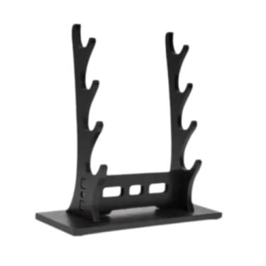 Imagem de Milageto Suporte para exibição de espadas de samurai, suporte para espadas, organizador de armazenamento de sabres de luz clássicos, suporte para tanto, , Camada Preta 4