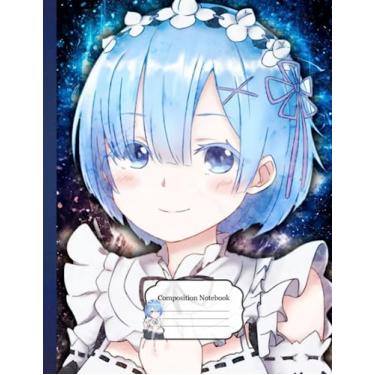 Imagem de Composition NoteBook: Rem Re Zero Ram Kanjii D65, 8.5x11 Inches - 110 page Student Teacher Gifts Anime Supplies Books For Children Girls Boy For Children Writing Notes Collage Ruled