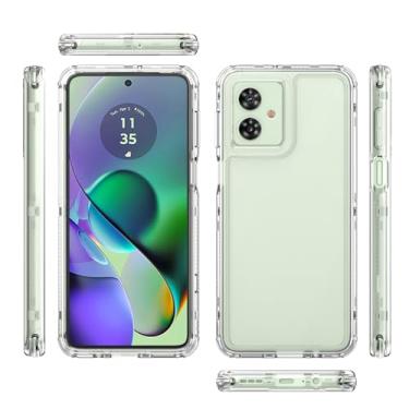 Imagem de Elubugod Compatível com Motorola Moto G54 5G, capa protetora 3 em 1 antiqueda e absorção de choque compatível com Motorola Moto G54 5G XT2343-1 XT2343-2 capa transparente