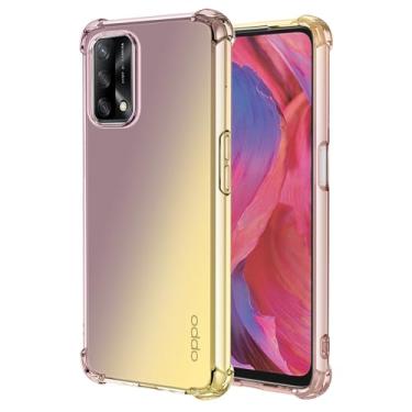 Imagem de Vokuha Capa de telefone para Oppo A74 4G/Oppo F19/F19S 4G/A95 4G/Reno6 Lite CHP2219, capa protetora traseira de TPU à prova de choque para Oppo A74 4G preta/dourada