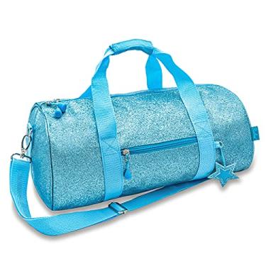 Imagem de Bixbee Bolsa infantil para dança, escola e esportes, pequena, média e grande, azul turquesa cintilante, Turquesa, Large, Duffle