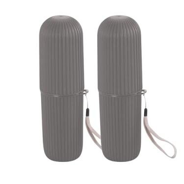 Imagem de Porta Escova Dental Case Estojo Bolsa Viagem Escola 2pçs (Cinza)