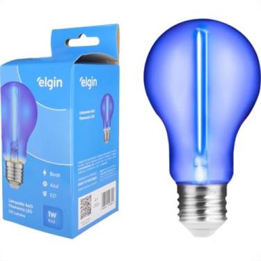 Imagem de Lampada Filamento De Led Elgin A60 - 1W. 50Lm E-27 Bivolt Azul