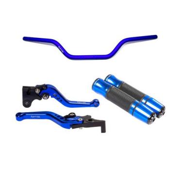 Imagem de Kit Guidão 22mm Esportivo Manopla Jupiter Manete Factor Fazer 150 Ubs 