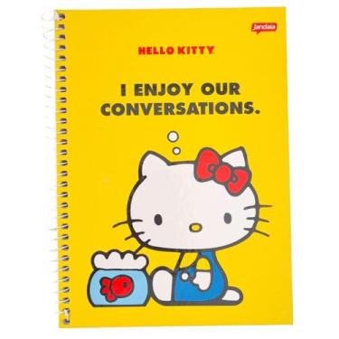 Imagem de Caderno Hello Kitty 177x242 1x1 80FL Jandaia, Amarelo