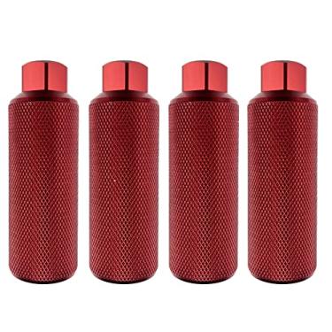 Imagem de Zelerdo 2 pares de pinos de bicicleta de liga de alumínio para mountain bike ciclismo de acrobacias traseiras servem em eixos de 110 x 38 mm (vermelho)