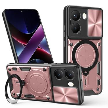 Imagem de Elubugod Capa compatível com Xiaomi Poco X7 Pro 5G, com capa de lente de câmera deslizante compatível com Xiaomi Redmi Turbo 4 5G capa rosa