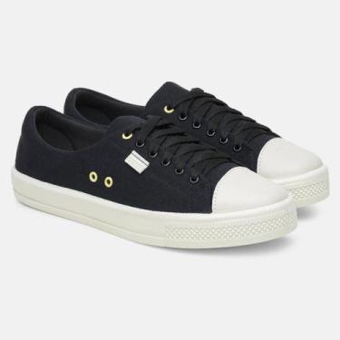 Imagem de Tenis Byara Feminino Versatil Casual Confortavel Em Lona  Preto, 38