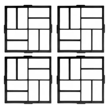 Imagem de Kit 4 Forma Molde Concreto Tijolinho Calçada Pedras Jardim