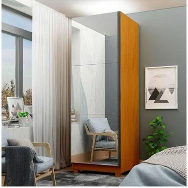 Imagem de Sapateira até 40 Pares Porta com Espelho com Pés Estante Multiuso Gold Gelius - Natural...
