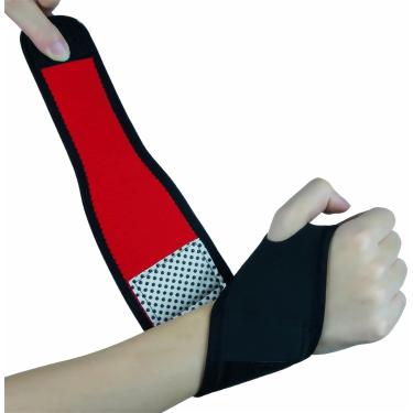 Imagem de Exercício Fitness Pulseiras Pulseira de proteção de pulso Cinta Túnel do carpo Entorses Correias de suporte Ginásio Musculação Esportes Bicicleta Proteger envoltório de alívio, vermelho