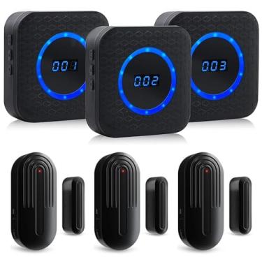 Imagem de SanJie Campainha De Porta Sem Fio Para Empresas Ao Entrar, Campainha De Porta Quando A Porta Abre Para Alarme De Sensor De Porta Residencial Com Alcance De 800 Pés, 55 Campainhas, 5 Níveis De Volume