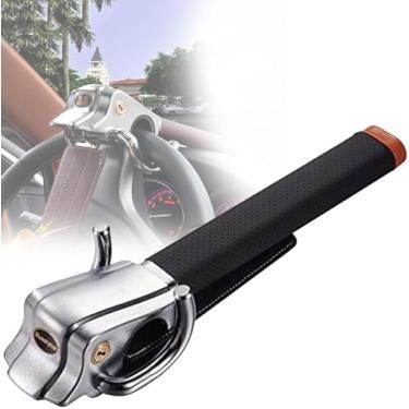 Imagem de Trava do volante, trava retrátil resistente do volante do carro antirroubo, gancho duplo universal, trava do pedal do freio de segurança para automóveis, caminhões, SUV, preto