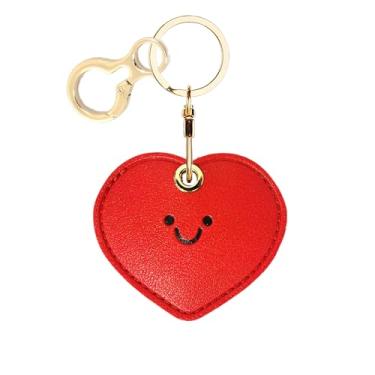 Imagem de Capa de couro para chaveiro AirTag, linda capa protetora para Apple Air Tag com chaveiro, localizador oculto antiarranhões, rastreador GPS para chaves, bolsa, animais de estimação, mochila (em forma