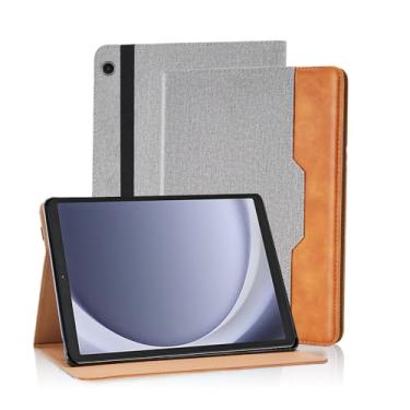 Imagem de Varohix Capa para Samsung Galaxy Tab A9 Plus/A9+ 11 polegadas 2023 (modelo SM-X210/SM-X216/SM-X218) Suporte de visualização multiângulo com alça de mão, cinza
