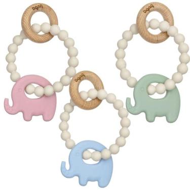 Imagem de Mordedor Elefante de Silicone e Bambu Massageia a Gengiva - Buba, Verd