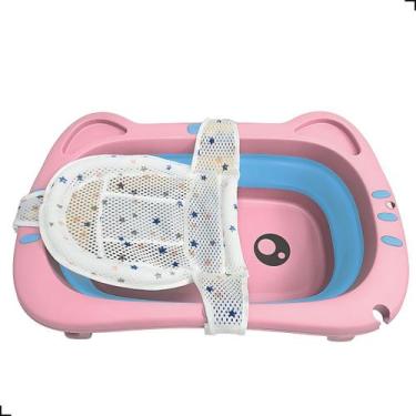 Imagem de Kit Banheira Dobrável Com Rede De Segurança Banho Infantil - Tibaby, R