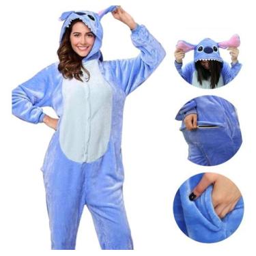Imagem de Pijama Kigurumi Stitch Macacão Adulto De Dormir Disney - Zona Criativa