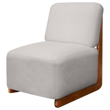 Imagem de Poltrona Decorativa Orgânica California Base de Madeira Bouclê - SOFA STORE