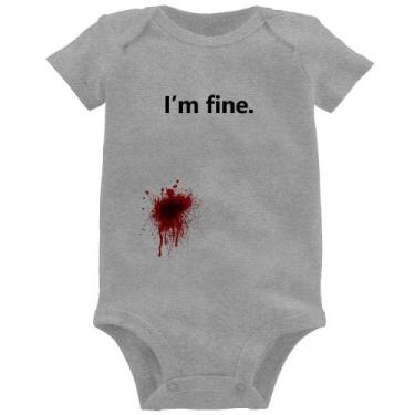 Imagem de Body Bebê I'm fine - Foca na Moda, Cinza, G