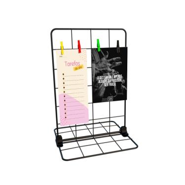 Imagem de Memory Board de Mesa 20x30cm Porta Retrato para Fotos Polaroid Post it Mural de Recados Aramado