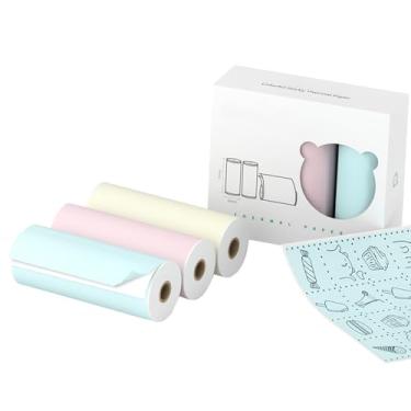 Imagem de 3 Rolls White Full Sticky Térmico Papel 77 * 30mm de Adesivo para Impressão de Papel à Prova de água à Prova de óleo para Peripagem A9/a9s/a9 Pro Mini Bt (Papel térmico pegajoso de