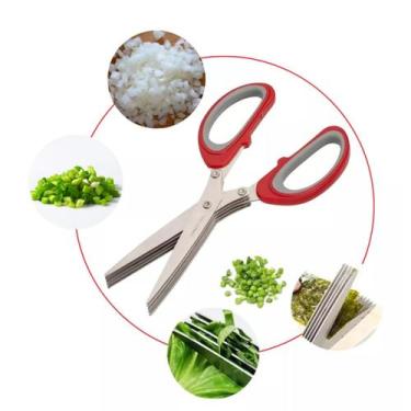 Imagem de Tesoura Para Alimentos Cozinha Cortar Picotar Picar Legumes Verduras E