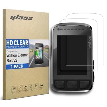 Imagem de INNOSURE [Pacote com 2] Protetor de tela de vidro temperado premium atualizado projetado para Wahoo Elemnt Bolt V2 (2.0) GPS bicicleta computador 2,2 polegadas tela sensível ao toque 9H antiarranhões