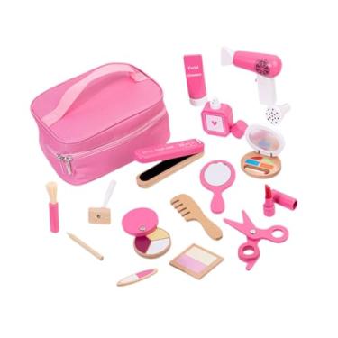Imagem de YIJU Kit de maquiagem de brinquedos de maquiagem de madeira para meninas pente de cabelo escova presentes crianças fingem brincar de maquiagem conjunto