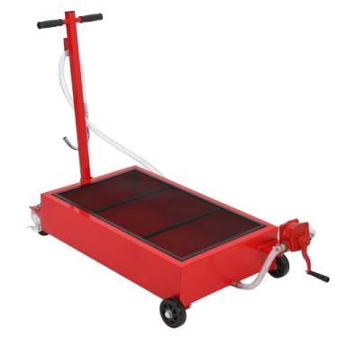 Imagem de GarveeTech Cárter de drenagem de óleo, tanque de drenagem de óleo de 18 galões, panela de troca de óleo de 68L com bomba manual, panela de troca de óleo de grande capacidade, alça dobrável, mangueira,