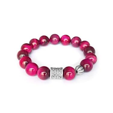 Imagem de Ruishupin Pulseira de cristal obsidiana natural, olho de tigre, obsidiana preta, pulseira de contas de 10/12/13 mm para homens e mulheres, pulseiras elásticas de cura de joias trazem sorte e