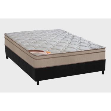 Imagem de Cama Box Casal Preto + Colchão Molas Castor Revolution Tecnopedic 138x188x30