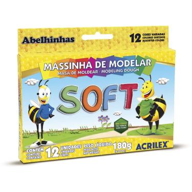 Imagem de Massa p/ modelar 180g c/12 cores soft - Acrilex