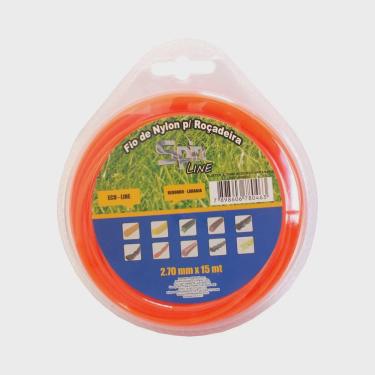 Imagem de Fio de Nylon 15 Metros 2,70mm Redondo para Roçadeira Spin Blister Vulcan Laranja