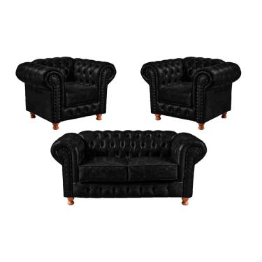 Imagem de Uma Namoradeira Chesterfield + Duas Poltronas sala recepcao salao