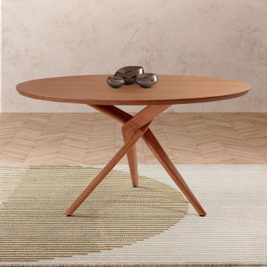 Imagem de Mesa de Jantar Redonda com Tampo Laminado Miami Madeira Maciça Imbuia