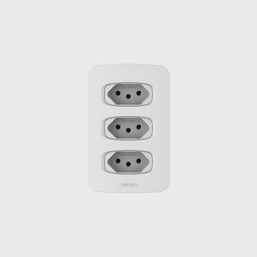 Imagem de Conjunto 3 Tomadas 10A 250V com Placa 4x2 Gracia Alumbra