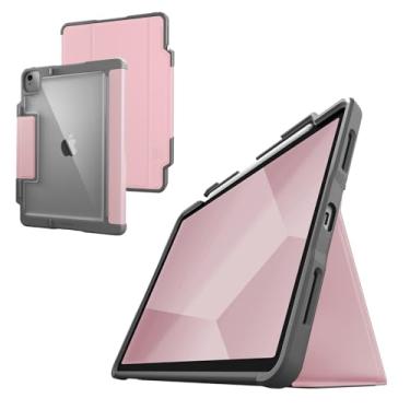 Imagem de STM Dux Plus para iPad Air de 11 polegadas (2024 M2 6ª/11 polegadas 5ª/11 polegadas 4ª geração): ultra protetora, leve com parte traseira transparente, suporte para Apple Pencil, capa liga/desliga com