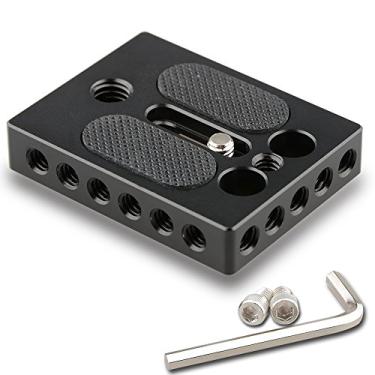 Imagem de Placa de base para câmera com orifício de rosca de 1/4" e 3/8" para DSLR Camera Cage Rig