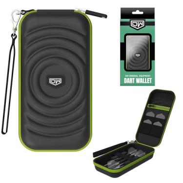 Imagem de DW Carteira de dardos original, estojo de armazenamento de dardos, comporta 6 dardos | Material de qualidade EVA, estojos de dardos protetores, acessórios profissionais de dardos | Preto/Verde