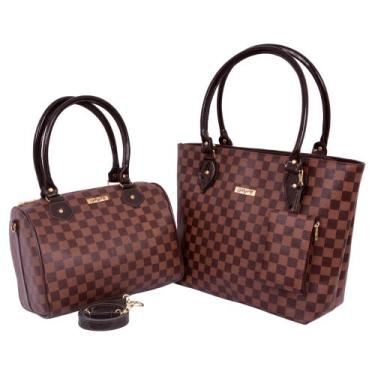 Imagem de Kit Bolsa baú + Bolsa grande feminina E Bolsinho porta moeda - Aryel