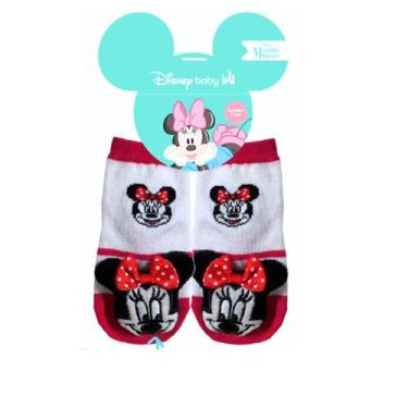 Imagem de Meia Baby com Chocalho Antiderrapante Mickey e Minnie Jolitex, Minnie,