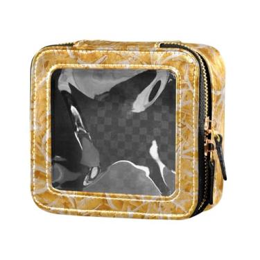 Imagem de Fitrendlovey Bolsa de maquiagem portátil com zíper com design de claraboia grande para artigos de higiene pessoal e cosméticos de viagem, T20, one size