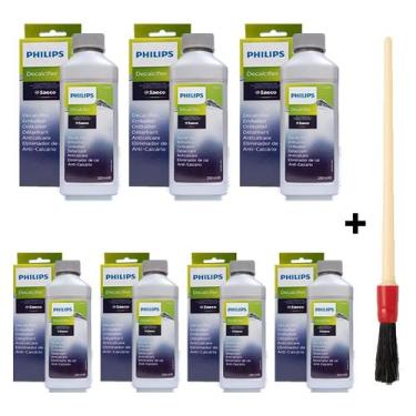 Imagem de Kit 7 Descalcificante 250ml + Pincel Limpeza Máquinas Saeco - Philips