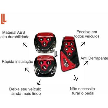 Imagem de Kit Pedaleiras Esportivas Acessórios Carros Corrida Universal 3 Peças 