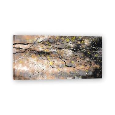 Imagem de Tela abstrata preta e dourada pintura de parede em tela impressa pôster imagem colorida moderna arte abstrata decoração de parede corredor escadas decorações de quarto 120 x 60 cm